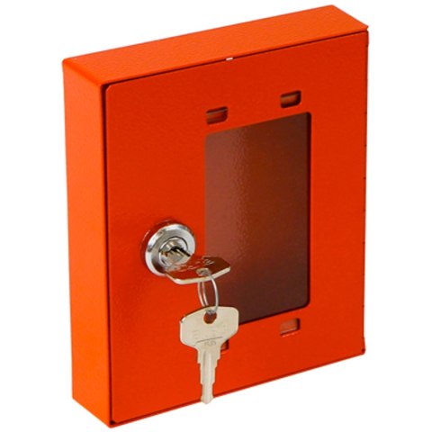 Szafka kasetka z szybką na klucz ewakuacyjny awaryjny 15x12x3cm czerwona