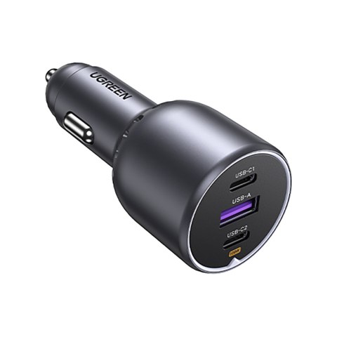 Ładowarka samochodowa 130W 2x USB-C 1x USB-A - szara
