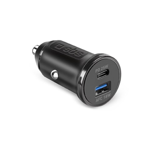 Ładowarka samochodowa Power Delivery USB-A USB-C 25W - czarna