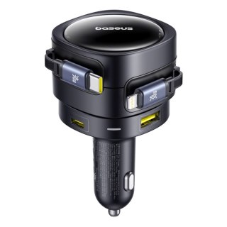 Ładowarka samochodowa USB-C z kablem USB-C iPhone Lightning 90W - czarna