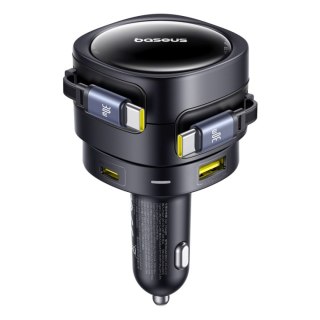 Ładowarka samochodowa ze zwijanymi kablami USB-C USB-A 90W