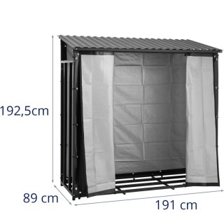 Stojak na drewno opałowe z daszkiem i plandeką 191 x 89 x 192.5 cm