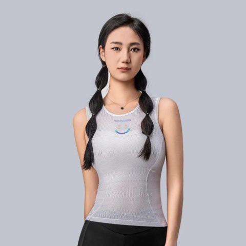 Koszulka kamizelka rowerowa tkanina 3D damska szybkoschnąca XL / XXL - biała