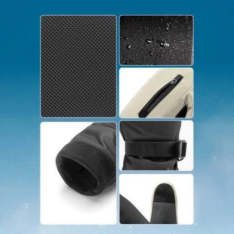 Rękawiczki narciarskie bez palców Full Length rozmiar L wodoodporne - czarne