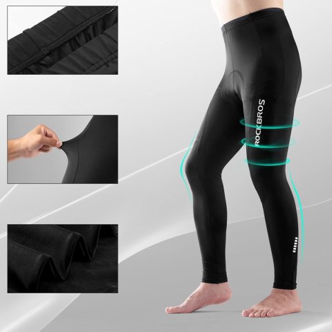 Spodnie rowerowe kolarskie długie oddychające z wkładką M - czarne