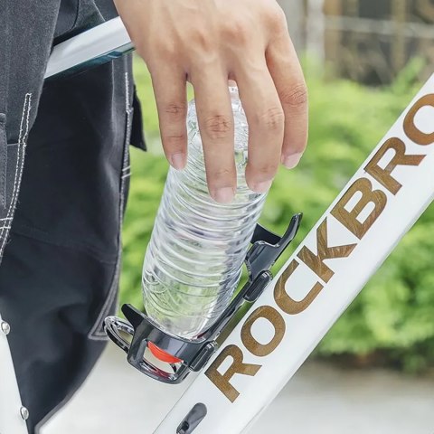 Uchwyt rowerowy na butelkę bidon mocowanie szyjką do dołu - czarny