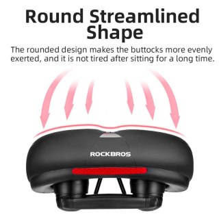 Wygodne komfortowe siodełko rowerowe z odblaskami - czarno-czerwone