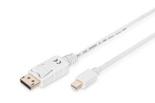 Kabel połączeniowy Displayport 4K 60Hz UHD Typ miniDP/DP M/M biały 2m Digitus