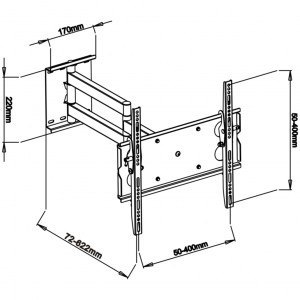 Uchwyt LCD AR-20B 32-65 cali 45kg pion/poziom ART