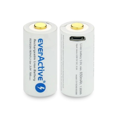 Akumulator 16340 3V Li-ion 700 mAh micro USB