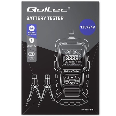 Cyfrowy tester akumulatora z wyświetlaczem LCD | 12V | 24V | 3Ah-250Ah