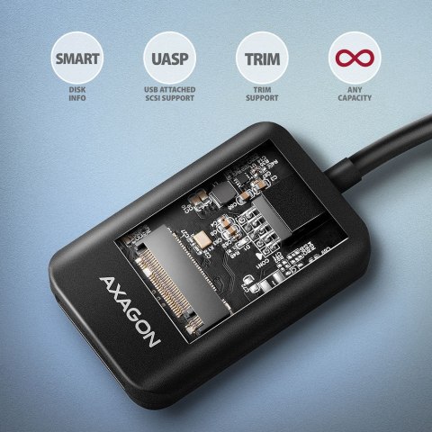 ADM2-CM Adapter USB3.2 Gen 2 M.2 NVMe/SATA SSD 10cm USB-C cable