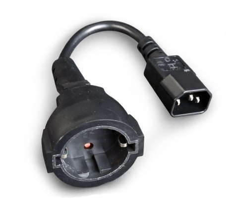Adapter zasilania IEC320 C14->SCHUKO(F) 15 cm Gembird