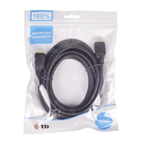 Kabel HDMI 1.4 pozłacany 3m. TB