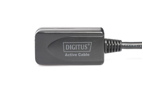 Przedłużacz/Extender USB 2.0 HighSpeed Typ USB A/USB A M/Ż aktywny, czarny 5m Digitus