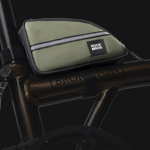 Torba rowerowa trójkątna na ramę 0.8l - zielona ROCKBROS