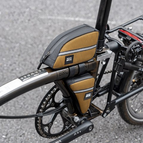 Torba sakwa trójkątna na ramę rowerową 0.3l - brązowa