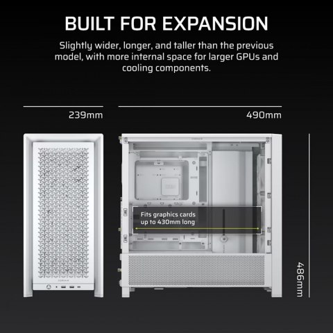 Obudowa FRAME 4000D RS White Mid Tower ATX