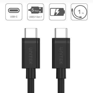 Kabel USB TYP-C do USB TYP-C; 1m; Y-C477BK Unitek