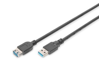 Kabel przedłużający USB 3.1 Gen.1 SuperSpeed 5Gbps Typ USB A/USB A M/Ż 3m Czarny Digitus