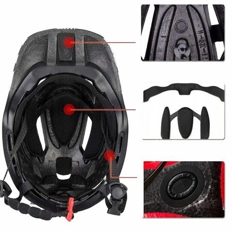 Kask rowerowy dziecięcy z odpinaną szczęką rozmiar M - fioletowo-różowy ROCKBROS
