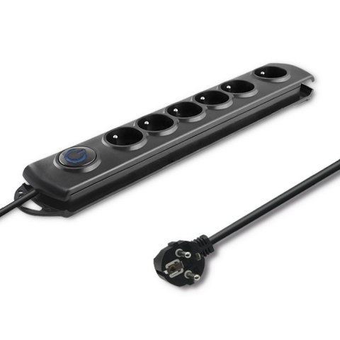 Listwa antyprzepięciowa | 6 gniazd | 3,0m Qoltec