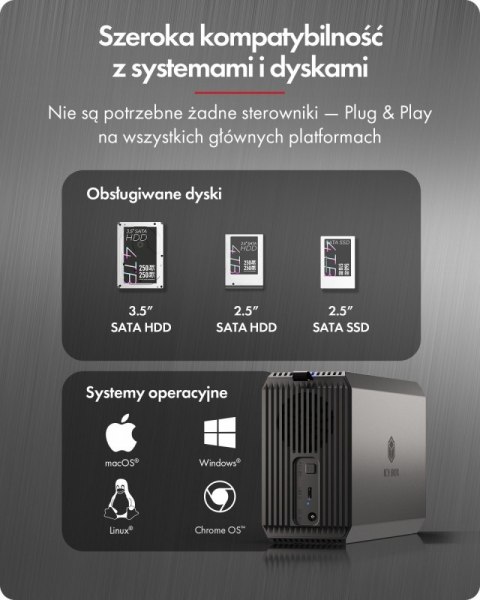 Obudowa IB-RD3720-CU3 RAID 2x2,5/3,5 SATA HDD