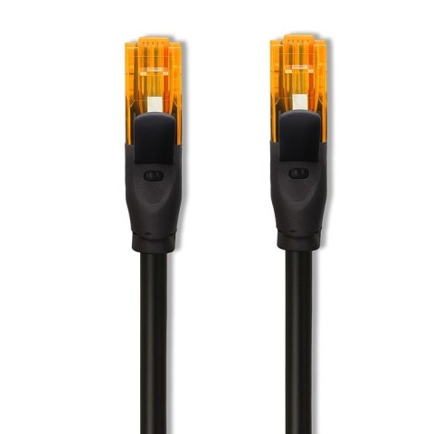 Kabel patchcord UTP | kat.6 | 2 x RJ-45 | High speed 1Gb/s | Pozłacane styki | 10m | Czarny