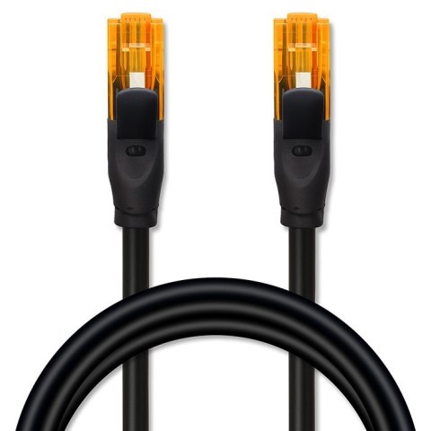 Kabel patchcord UTP | kat.6 | 2 x RJ-45 | High speed 1Gb/s | Pozłacane styki | 20m | Czarny