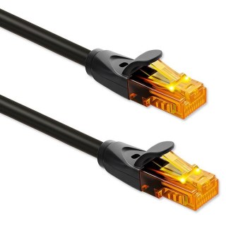 Kabel patchcord UTP | kat.6 | 2 x RJ-45 | High speed 1Gb/s | Pozłacane styki | 25m | Czarny