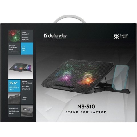 Podstawka chłodząca NS-510 2W 2XUSB RGB 15.6 cala