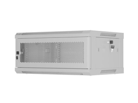 Szafa instalacyjna rack wisząca 19 cali 4U 600x450 drzwi perforowane (flat pack) szara