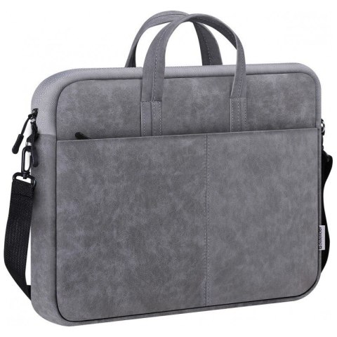 Torba SOLID LEATHER 15,6 cala Szara
