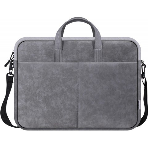 Torba SOLID LEATHER 15,6 cala Szara