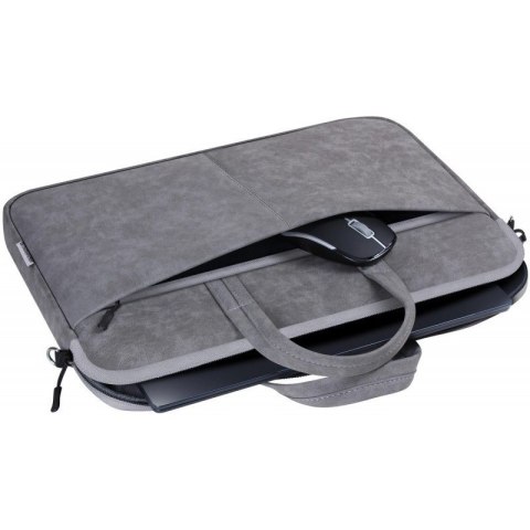 Torba SOLID LEATHER 15,6 cala Szara