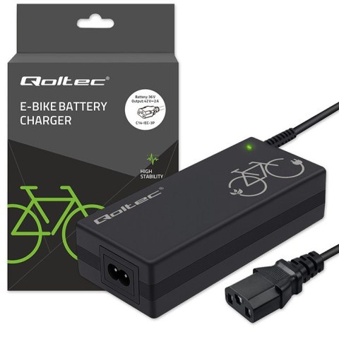 Ładowarka do roweru elektrycznego 36V | 42V | 2A | C14-IEC-3Pin + kabel zasilający