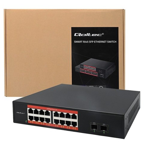 Przełącznik sieciowy SWITCH Gigabit Ethernet | 16x RJ45 | 2x SFP | 1000 Mb/s