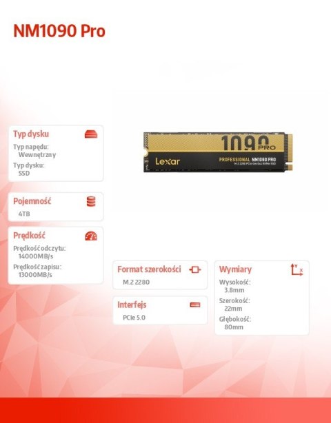 Dysk SSD NM1090 Pro 4TB Gen5 14000/13000