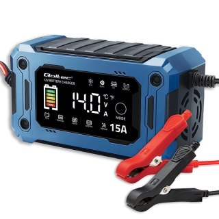 Mikroprocesorowa ładowarka 12V 15A | Prostownik z funkcją naprawy i podtrzymania zasilania podczas wymiany akumulatora | do AGM 