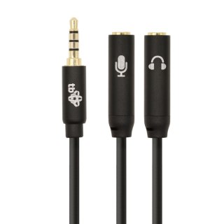 Kabel 3,5mm Mini Jack - 2x 3,5mm Mini Jack M/F adapter 30cm TB
