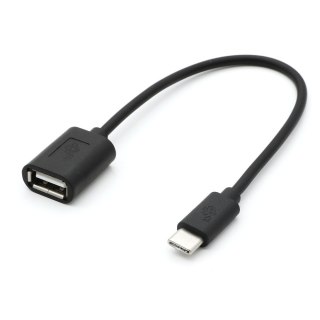 Kabel OTG USB AF - USB C 15cm czarny TB