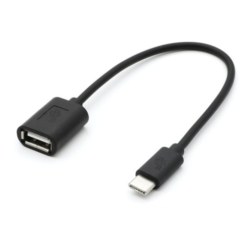 Kabel OTG USB AF - USB C 15cm czarny TB