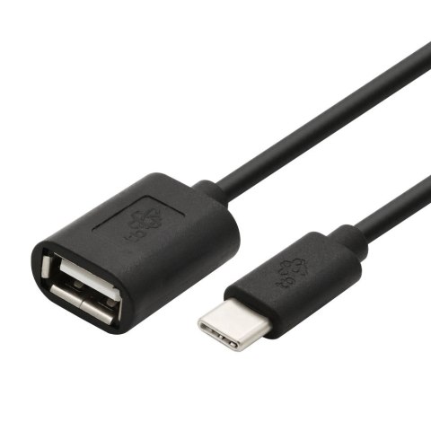 Kabel OTG USB AF - USB C 15cm czarny TB
