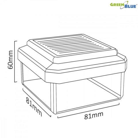 Lampa solarna na słupek LED 80x80 GB127 Daszek kopertowy GreenBlue