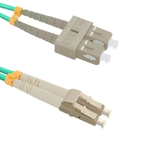 Patchcord światłowodowy LC/UPC-SC/UPC | MultiMode | 50/125 | OM4 | 1m Qoltec
