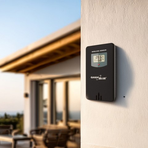 Stacja pogodowa kolorowa WiFi bezprzewodowa GB522 DCF Fazy księżyca GreenBlue