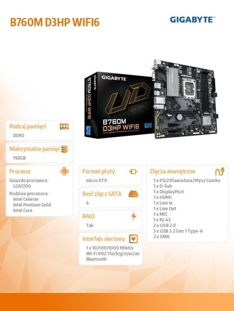 Płyta główna B760M D3HP WIFI6 mATX