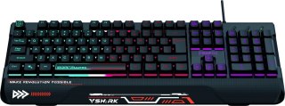 Klawiatura pełnowymiarowa RGB dla graczy SHARK wbudowana podkładka pod nadgarstki, wodoodporna konstrukcja