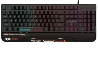 Klawiatura pełnowymiarowa RGB dla graczy SHARK wbudowana podkładka pod nadgarstki, wodoodporna konstrukcja