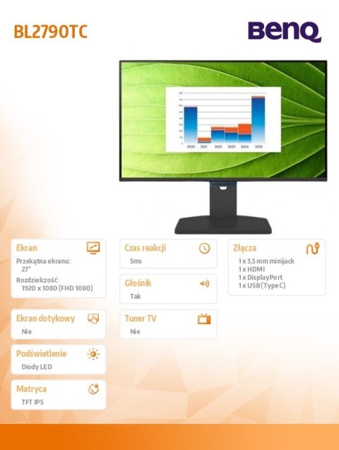 Monitor 27 cali BL2790TC LED 5ms/IPS/HDMI/144Hz